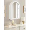 image:imageDesignOvation Arkland Modern Arched Bathroom Cabinet with Mirror 20 x 6 x 30 White Decorative Wooden Bathroom Mirror with Storage for Bath Medicine Cabinet or OverTheToilet Storage Option