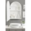 image:imageDesignOvation Arkland Modern Arched Bathroom Cabinet with Mirror 20 x 6 x 30 White Decorative Wooden Bathroom Mirror with Storage for Bath Medicine Cabinet or OverTheToilet Storage Option