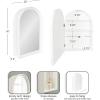 image:imageDesignOvation Herenshaw Modern Arched Bathroom Cabinet with Mirror 20 x 6 x 30 White Decorative Wooden Bathroom Mirror with Storage for Bath Medicine Cabinet or OverTheToilet Storage