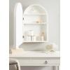 image:imageDesignOvation Herenshaw Modern Arched Bathroom Cabinet with Mirror 20 x 6 x 30 White Decorative Wooden Bathroom Mirror with Storage for Bath Medicine Cabinet or OverTheToilet Storage