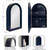 image:imageKate and Laurel Arcott Modern Arched Bathroom Cabinet with Mirror 20 x 6 x 30 Navy Blue Coastal Wooden Bathroom Mirror with Storage for Bath Medicine Cabinet or OverTheToilet Storage Option