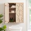 image:imageKate and Laurel Galliene Traditional Mango Wood TwoDoor Floating Bathroom Cabinet 22 x 7 x 28 Whitewash Over The Toilet Storage Cabinet for Use as Bathroom Storage or Entryway Decor and Display
