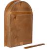 image:imageKate and Laurel Hatherleigh Modern Arched Bathroom Cabinet with Mirror 20 x 6 x 30 Rustic Brown Decorative Wooden Bathroom Mirror with Storage for Bath Medicine Cabinet or OverTheToilet Storage