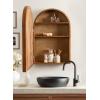 image:imageKate and Laurel Hatherleigh Modern Arched Bathroom Cabinet with Mirror 20 x 6 x 30 Rustic Brown Decorative Wooden Bathroom Mirror with Storage for Bath Medicine Cabinet or OverTheToilet Storage