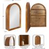 image:imageKate and Laurel Hatherleigh Modern Arched Bathroom Cabinet with Mirror 20 x 6 x 30 Rustic Brown Decorative Wooden Bathroom Mirror with Storage for Bath Medicine Cabinet or OverTheToilet Storage