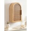 image:imageKate and Laurel Ori Transitional Cane OneDoor Arched Wall Cabinet 15 x 8 x 24 Natural Decorative Rattan Wall Storage Cabinet with Three Shelves for Entryway or Living Room Decor