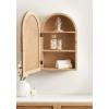 image:imageKate and Laurel Ori Transitional Cane OneDoor Arched Wall Cabinet 15 x 8 x 24 Natural Decorative Rattan Wall Storage Cabinet with Three Shelves for Entryway or Living Room Decor