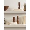 image:imageKate and Laurel Pico Modern ThreePiece Mango Wood Taper Candle Holder Set Set of 3 Walnut Brown Transitional Wooden Candlestick Holders for Dining Table or Fireplace Mantel Display