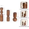 image:imageKate and Laurel Pico Modern ThreePiece Mango Wood Taper Candle Holder Set Set of 3 Walnut Brown Transitional Wooden Candlestick Holders for Dining Table or Fireplace Mantel Display