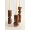 image:imageKate and Laurel Pico Modern ThreePiece Mango Wood Taper Candle Holder Set Set of 3 Walnut Brown Transitional Wooden Candlestick Holders for Dining Table or Fireplace Mantel Display