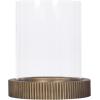 image:imageKate and Laurel Rooks Modern Large Metal Pillar Candle Holder with Hurricane 10 Inch Diameter Antique Brass Transitional Ribbed Oversized Hurricane Candle Holder with Glass Cylinder for Living Room