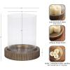 image:imageKate and Laurel Rooks Modern Large Metal Pillar Candle Holder with Hurricane 10 Inch Diameter Antique Brass Transitional Ribbed Oversized Hurricane Candle Holder with Glass Cylinder for Living Room