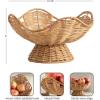 image:imageKate and Laurel Wylla Round Wavy Rattan Pedestal Bowl 11 Inch Diameter Natural Rattan Modern Woven Scalloped Fruit Bowl for Kitchen Counter or Use as Living Room or Entryway Table Decor