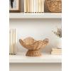 image:imageKate and Laurel Wylla Round Wavy Rattan Pedestal Bowl 11 Inch Diameter Natural Rattan Modern Woven Scalloped Fruit Bowl for Kitchen Counter or Use as Living Room or Entryway Table Decor