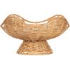 image:imageKate and Laurel Wylla Round Wavy Rattan Pedestal Bowl 11 Inch Diameter Natural Rattan Modern Woven Scalloped Fruit Bowl for Kitchen Counter or Use as Living Room or Entryway Table Decor