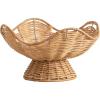 image:imageKate and Laurel Wylla Round Wavy Rattan Pedestal Bowl 11 Inch Diameter Natural Rattan Modern Woven Scalloped Fruit Bowl for Kitchen Counter or Use as Living Room or Entryway Table Decor