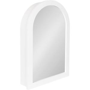 image:imageDesignOvation Arkland Modern Arched Bathroom Cabinet with Mirror 20 x 6 x 30 White Decorative Wooden Bathroom Mirror with Storage for Bath Medicine Cabinet or OverTheToilet Storage Option