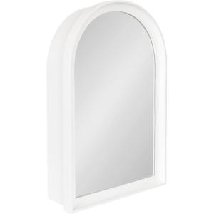 image:imageDesignOvation Herenshaw Modern Arched Bathroom Cabinet with Mirror 20 x 6 x 30 White Decorative Wooden Bathroom Mirror with Storage for Bath Medicine Cabinet or OverTheToilet Storage