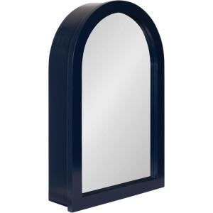 image:imageKate and Laurel Arcott Modern Arched Bathroom Cabinet with Mirror 20 x 6 x 30 Navy Blue Coastal Wooden Bathroom Mirror with Storage for Bath Medicine Cabinet or OverTheToilet Storage Option