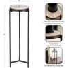 image:imageKate and Laurel Aguilar Modern Round Drink Table 9 x 9 x 23 Brown Marble and Bronze Genuine Toronto Marble Accent Table for Use as Indoor Plant Stand or Pedestal Martini Table