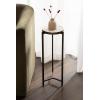 image:imageKate and Laurel Aguilar Modern Round Drink Table 9 x 9 x 23 Brown Marble and Bronze Genuine Toronto Marble Accent Table for Use as Indoor Plant Stand or Pedestal Martini Table