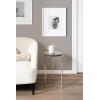 image:imageKate and Laurel Aguilar Modern Round Side Table 13 x 13 x 24 Clear Glass and Antique Brass Textured Circle Glass End Table for Use as Living Room Accent Table or Unique Bedroom NightstandGraySilver