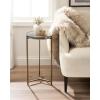 image:imageKate and Laurel Aguilar Modern Round Side Table 13 x 13 x 24 Clear Glass and Antique Brass Textured Circle Glass End Table for Use as Living Room Accent Table or Unique Bedroom NightstandClearGold