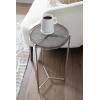 image:imageKate and Laurel Aguilar Modern Round Side Table 13 x 13 x 24 Clear Glass and Antique Brass Textured Circle Glass End Table for Use as Living Room Accent Table or Unique Bedroom NightstandGraySilver
