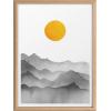 image:imageKate and Laurel Blake Black Yellow Mountain Range Silhouette Framed Printed Glass Wall Art by Cat Coquillette 18x24 Natural Modern Abstract Landscape ArtNatural