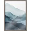 image:imageKate and Laurel Blake Blue Mountain Range Framed Printed Glass Wall Art by Amy Lighthall 18 x 24 Gray Decorative Landscape Glass Art for WallGray