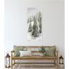 image:imageKate and Laurel Framed Canvas Wall Art Print Evergreen Hills by Mackenzie Nelson 18 x 40 Sylvie Beaded White Frame Rustic Farmhouse Landscape Art for Wall Decor