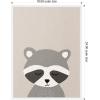 image:imageKate and Laurel Framed Canvas Wall Art Print Raccoon by July Art Prints 18 x 24 Sylvie White Frame Whimsical Kid Art for Wall Decor
