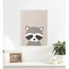 image:imageKate and Laurel Framed Canvas Wall Art Print Raccoon by July Art Prints 18 x 24 Sylvie White Frame Whimsical Kid Art for Wall Decor