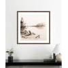 image:imageKate and Laurel Framed Wall Art Print Abstract Sketch Of Adirondack Chairs On A Dock by The Creative Bunch Studio 26 x 26 Florence Medium Brown Frame Rustic Farmhouse Landscape Art for Wall Decor34L x 34W