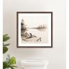 image:imageKate and Laurel Framed Wall Art Print Abstract Sketch Of Adirondack Chairs On A Dock by The Creative Bunch Studio 26 x 26 Florence Medium Brown Frame Rustic Farmhouse Landscape Art for Wall Decor26L x 26W