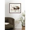 image:imageKate and Laurel Framed Wall Art Print Sepia Texas Longhorn Cattle in Pasture by The Creative Bunch Studio 26 x 22 Florence Medium Brown Frame Rustic Farmhouse Animal Art for Wall DecorFlorence Medium Brown