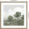 image:imageKate and Laurel Framed Wall Art Print Shades of Olive No 2 by Mary Sparrow 26 x 26 Woodgrain Stripe Mocha Frame Rustic Farmhouse Landscape Art for Wall DecorWoodgrain Stripe Mocha