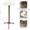 image:imageKate and Laurel Henshall MidCentury Marble Round Side Table 12 x 12 x 24 White Marble and Bronze Cast Aluminum Sculptural Indoor Plant Stand with Tripod Base for End Table or Bedroom Nightstand