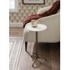 image:imageKate and Laurel Henshall MidCentury Marble Round Side Table 12 x 12 x 24 White Marble and Bronze Cast Aluminum Sculptural Indoor Plant Stand with Tripod Base for End Table or Bedroom Nightstand
