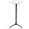 image:imageKate and Laurel Henshall MidCentury Marble Round Side Table 12 x 12 x 24 White Marble and Bronze Cast Aluminum Sculptural Indoor Plant Stand with Tripod Base for End Table or Bedroom Nightstand