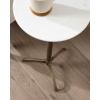image:imageKate and Laurel Henshall MidCentury Marble Round Side Table 12 x 12 x 24 White Marble and Bronze Cast Aluminum Sculptural Indoor Plant Stand with Tripod Base for End Table or Bedroom Nightstand