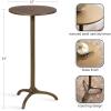 image:imageKate and Laurel Henshall MidCentury Metal Round Side Table 12 x 12 x 24 Bronze Sand Cast Aluminum Sculptural Indoor Plant Stand with Tripod Base for Use as End Table or Bedroom NightstandGold