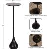image:imageKate and Laurel Hersi Decorative Modern Pedestal Drink Table 7 x 7 x 20 Dark Brown Cast Aluminum Mini Table with Teardrop Base for Use as Small Plant Stand or Living Room Martini TableBlack