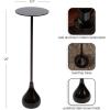 image:imageKate and Laurel Hersi Decorative Modern Pedestal Drink Table 7 x 7 x 20 Dark Brown Cast Aluminum Mini Table with Teardrop Base for Use as Small Plant Stand or Living Room Martini TableDark Brown