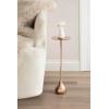 image:imageKate and Laurel Hersi Decorative Modern Pedestal Drink Table 7 x 7 x 20 Rose Gold Cast Aluminum Mini Table with Teardrop Base for Use as Small Plant Stand or Living Room Martini Table