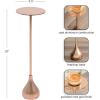 image:imageKate and Laurel Hersi Decorative Modern Pedestal Drink Table 7 x 7 x 20 Rose Gold Cast Aluminum Mini Table with Teardrop Base for Use as Small Plant Stand or Living Room Martini Table