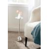 image:imageKate and Laurel Hersi Decorative Modern Pedestal Drink Table 7 x 7 x 20 Silver Cast Aluminum Mini Table with Teardrop Base for Use as Small Plant Stand or Living Room Martini Table