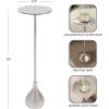 image:imageKate and Laurel Hersi Decorative Modern Pedestal Drink Table 7 x 7 x 20 Silver Cast Aluminum Mini Table with Teardrop Base for Use as Small Plant Stand or Living Room Martini Table