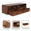 image:imageKate and Laurel Kato Modern Floating Console Table for Entryway 30 x 10 x 9 Walnut Brown Decorative Transitional Floating Entryway Table with Storage Drawers for Living Room Storage Wall Shelf