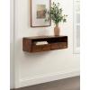 image:imageKate and Laurel Kato Modern Floating Console Table for Entryway 30 x 10 x 9 Walnut Brown Decorative Transitional Floating Entryway Table with Storage Drawers for Living Room Storage Wall Shelf